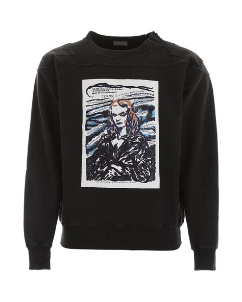 cotton sweatshirt dior and raymond pettibon embroidery|Cotton sweatshirt, DIOR AND RAYMOND PETTIBON .